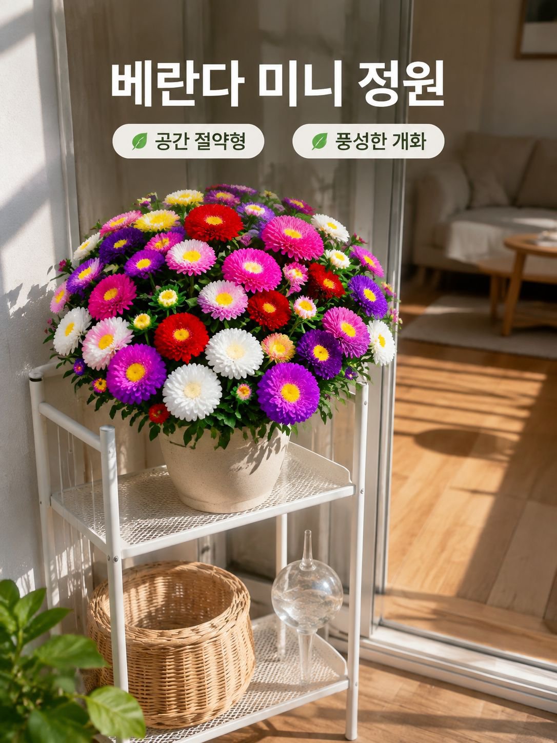 다채로운 캔디 화분 꽃