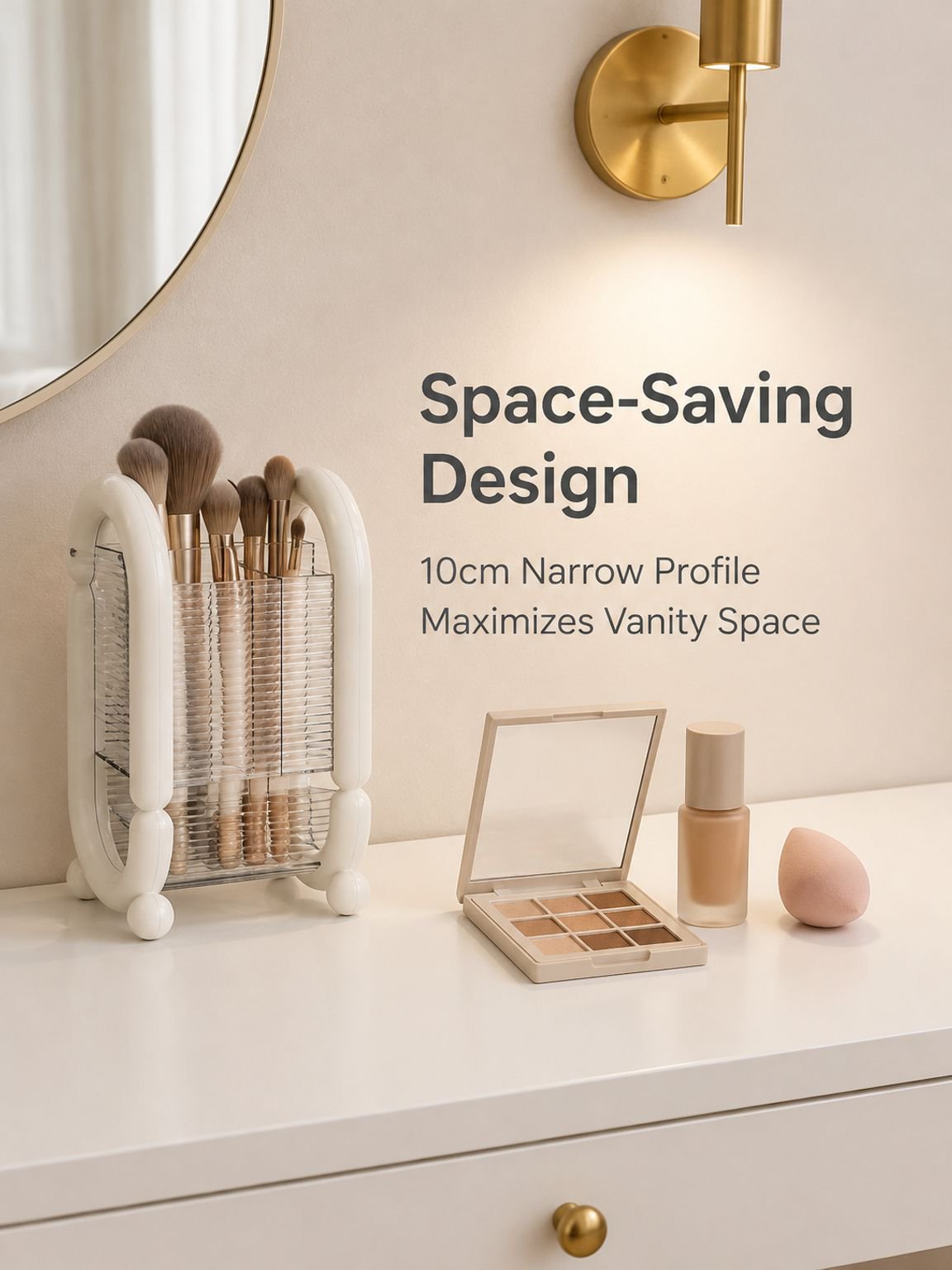 Desktop makeup brush storage tube