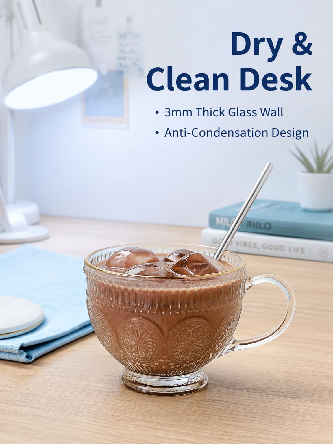 Household Clear Glass Breakfast Mug