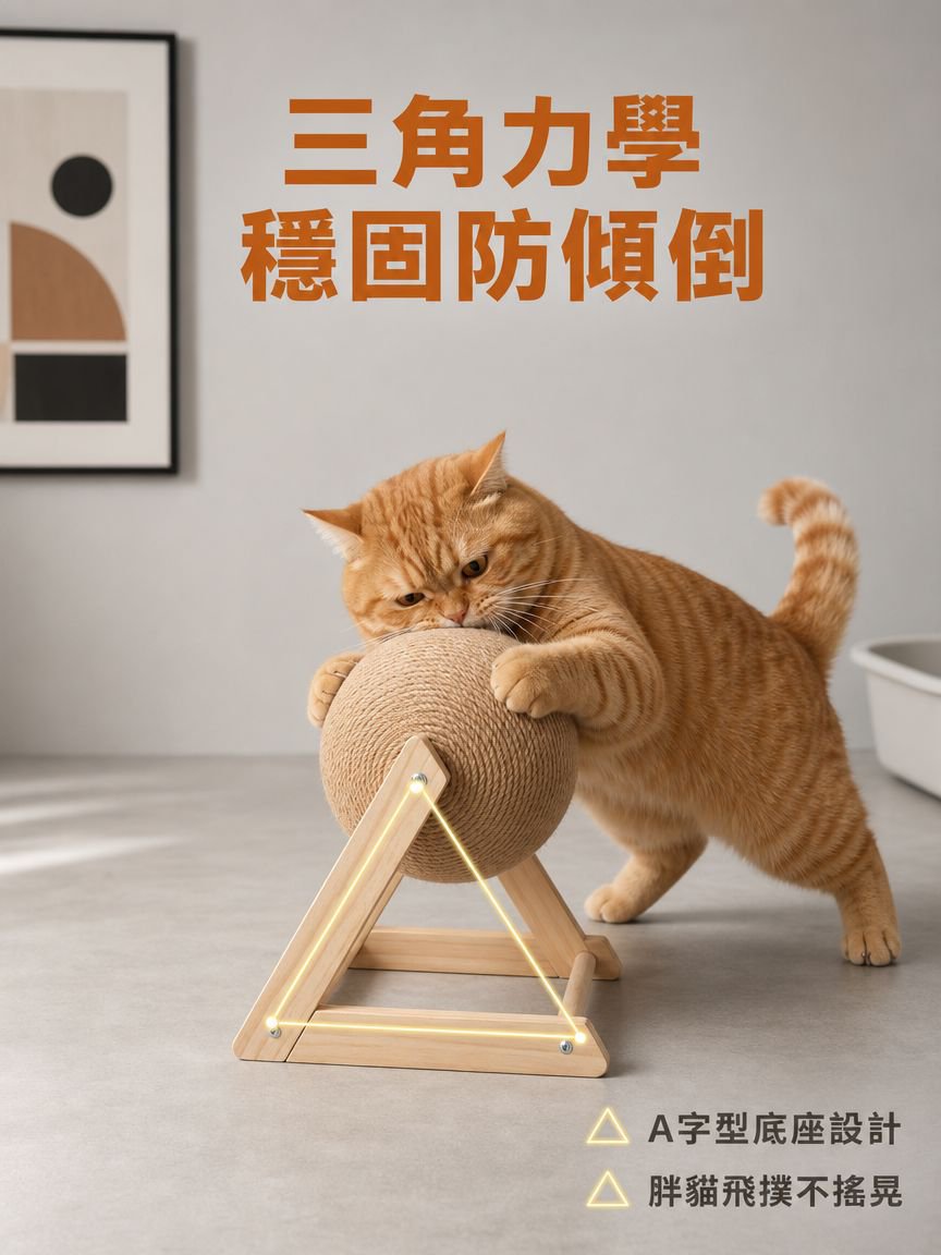 防傾倒貓咪立式抓板