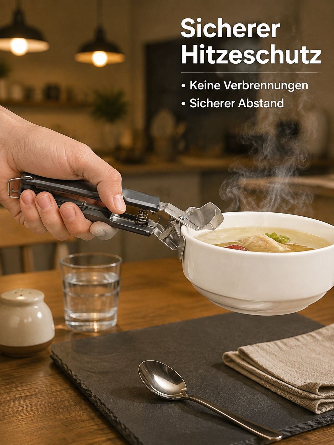 Dampfgarer-Tellerheber Edelstahl-Tellerzange