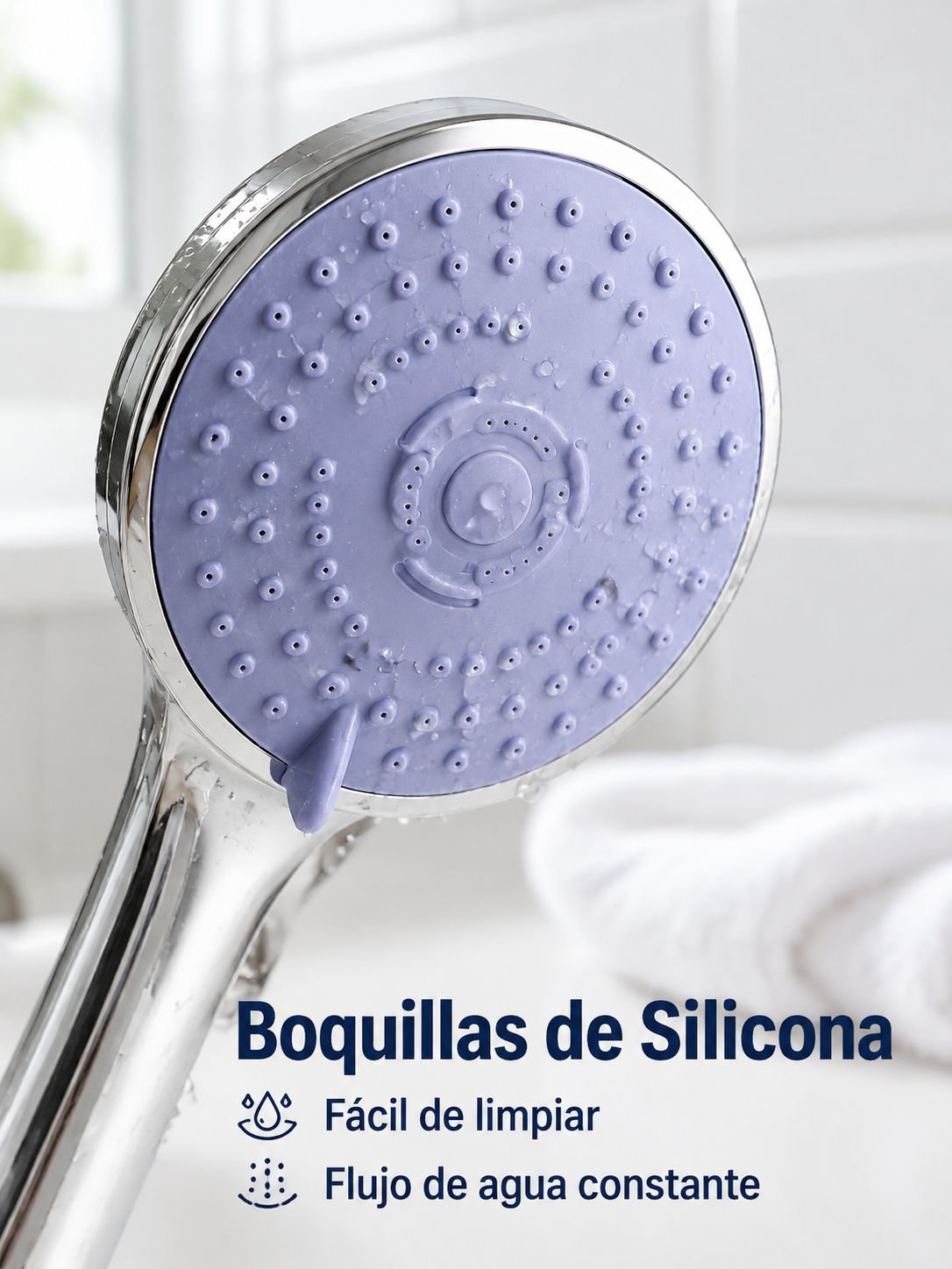 Diseño avanzado de cabezal de ducha con sistema de ahorro de agua