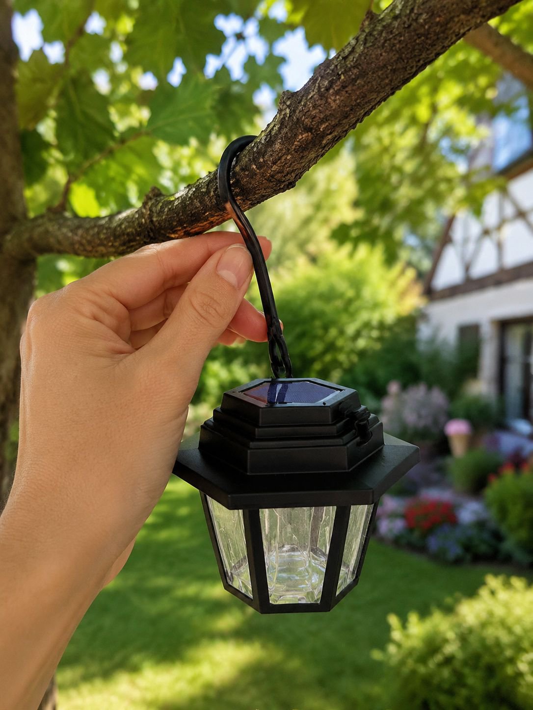 Dekorative Solarleuchte für den Außenbereich