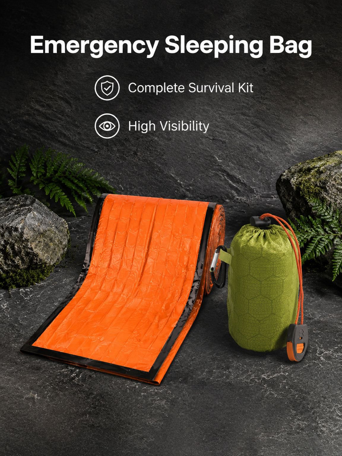 Outdoor emergency sleeping bags and blankets
