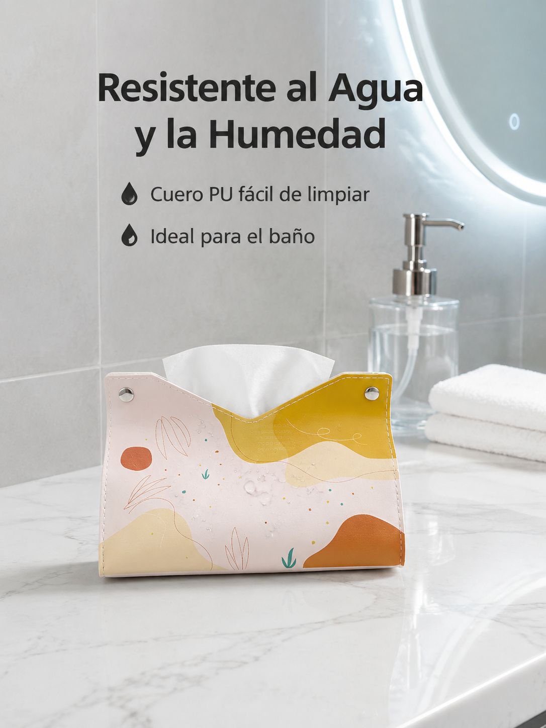 Caja de pañuelos de cuero para el hogar