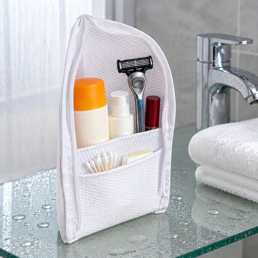 Portable waterproof toiletry pouch