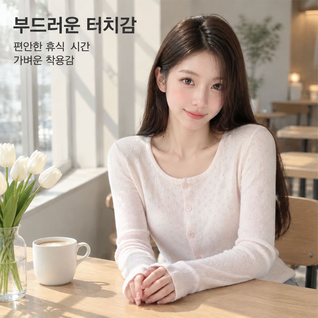 여성용 경량 소프트 핏 긴팔 니트 가디건