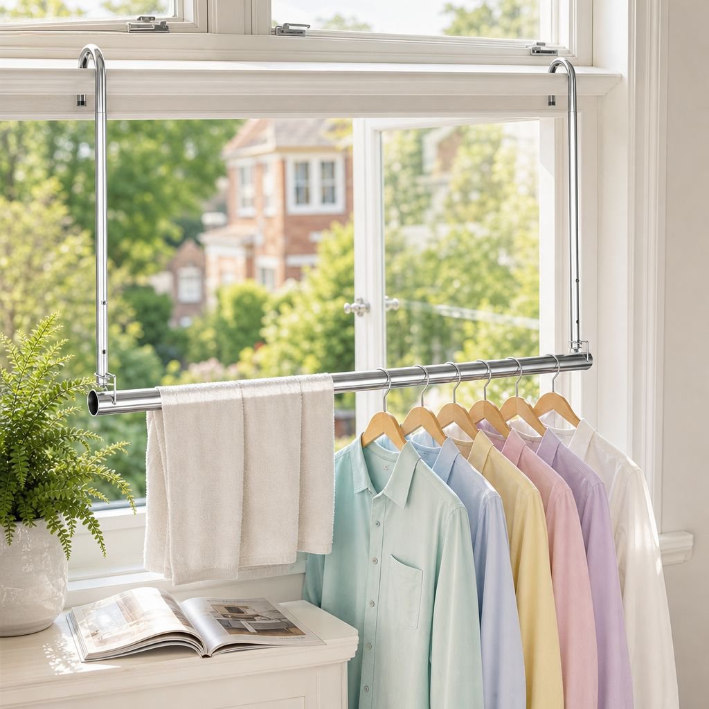 Indoor Retractable Liftable Stainless Steel Clothes Rack Hanging Drying Rod
