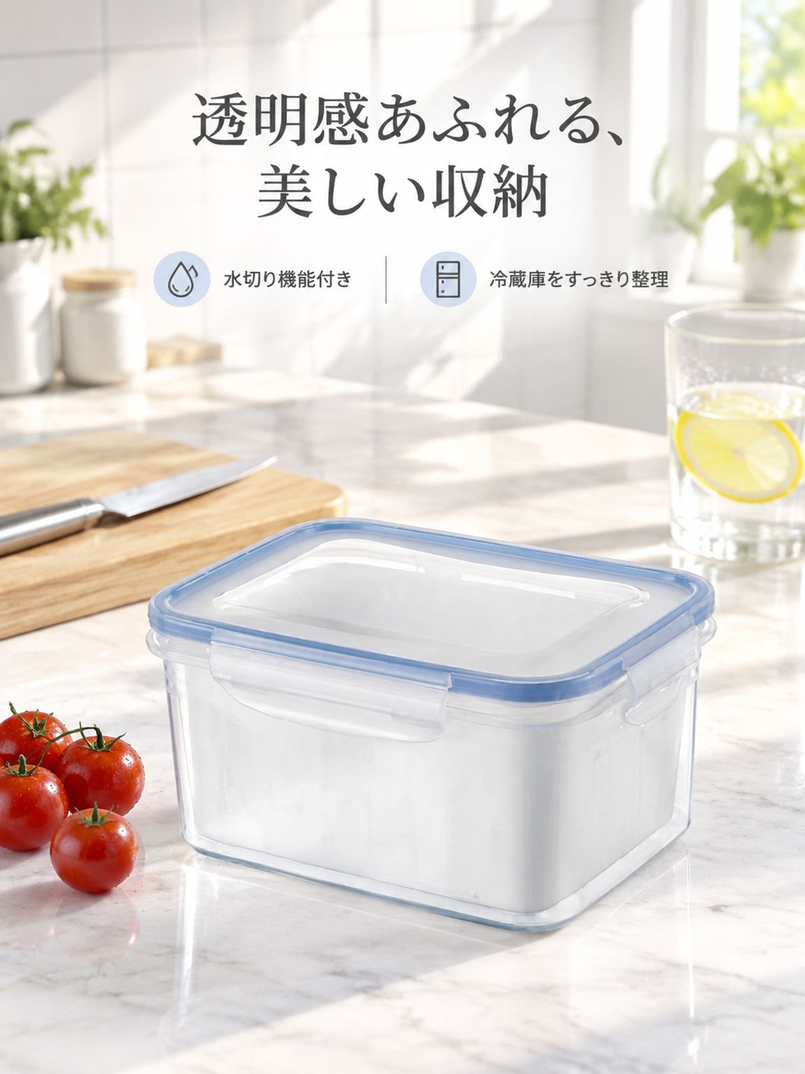 密閉水切り保存容器