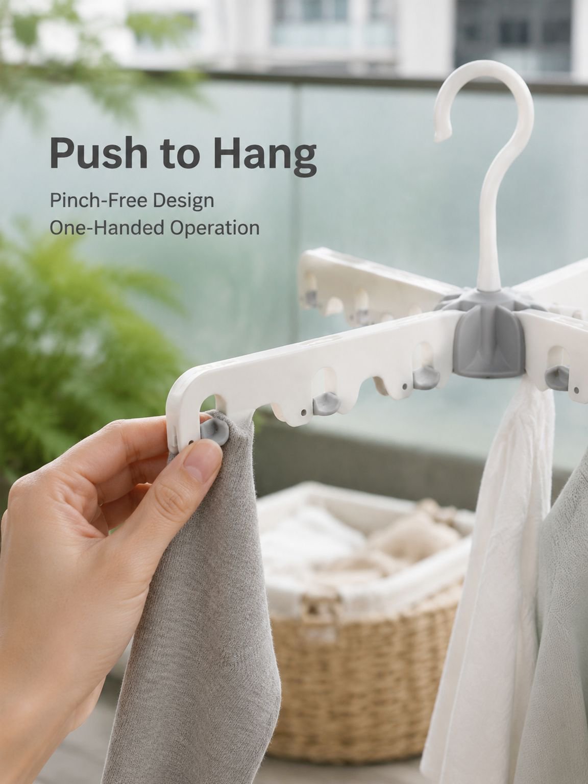 Portable, non-slip, foldable, multi-functional sock clip