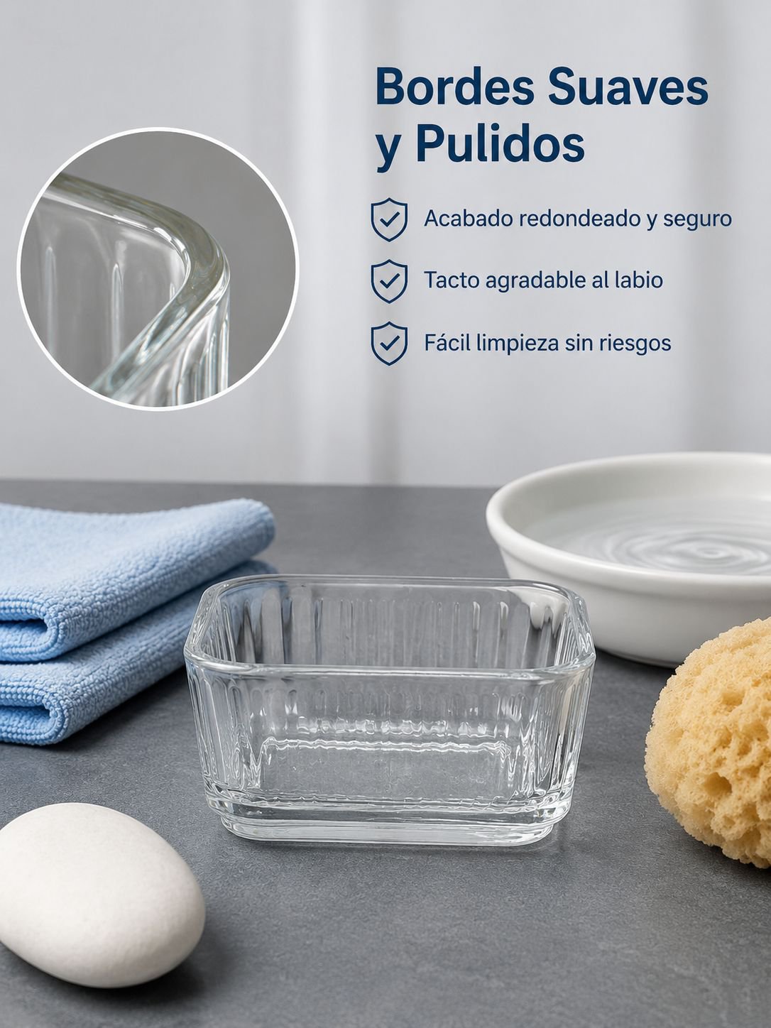 Cuencos de cristal de cuatro esquinas para postres y frutas.