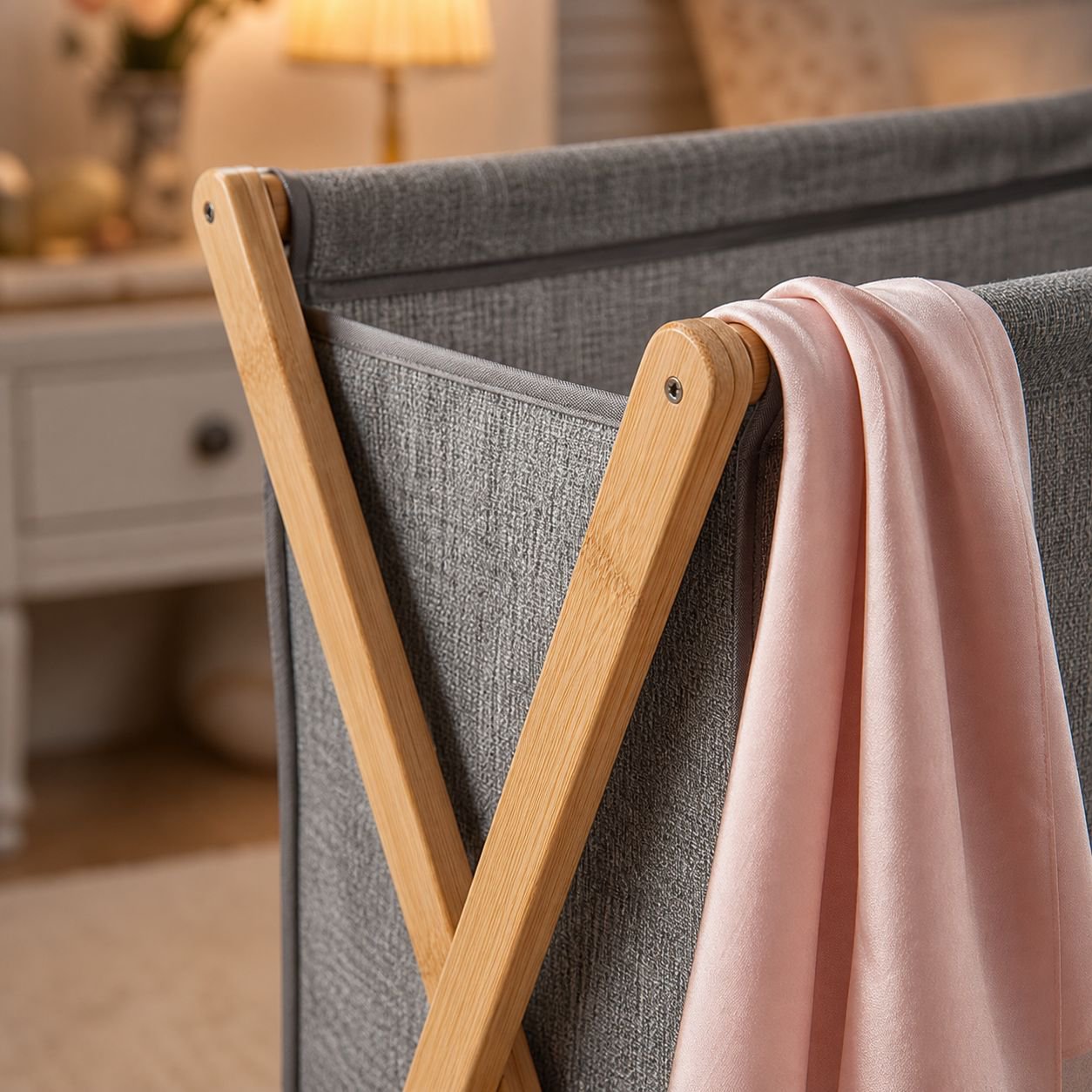 Lightweight eco-friendly laundry basket on floor
