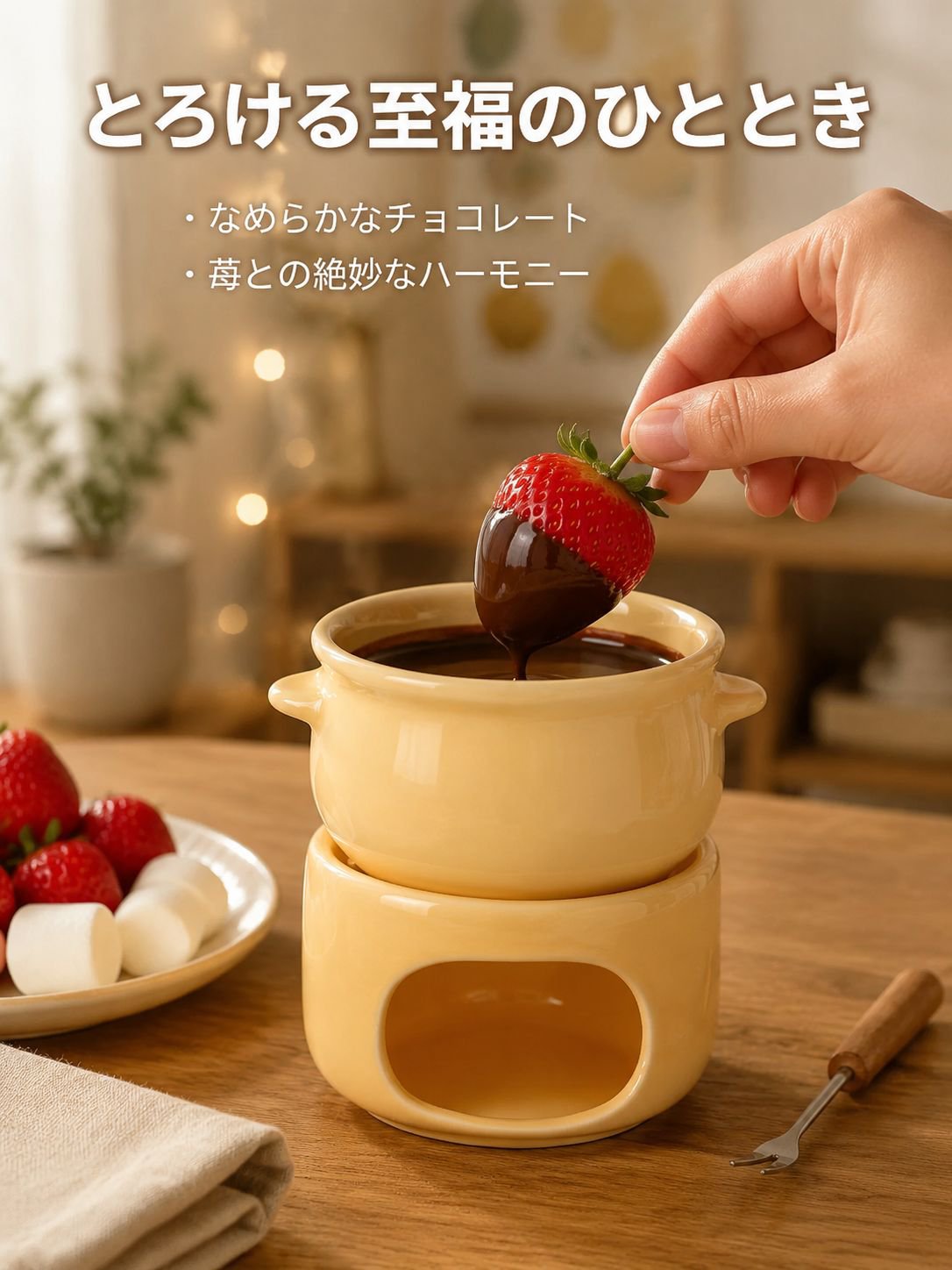 チョコレートが溶けるセラミックストーブ