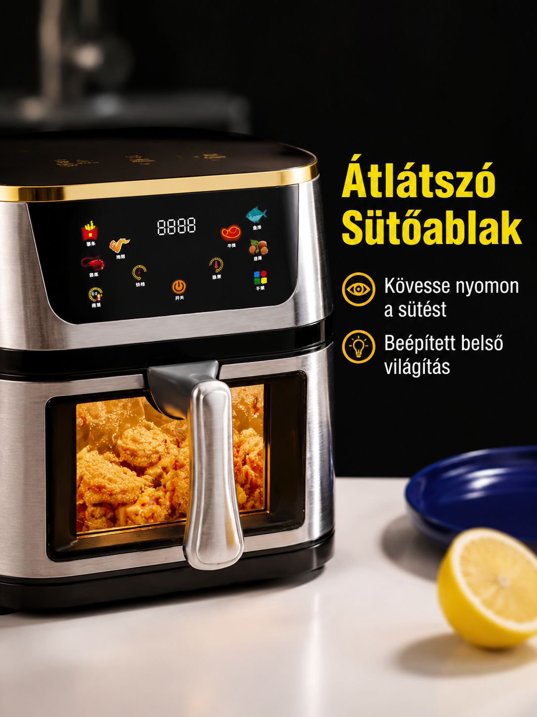 Egészséges ételek készítése 10L-es légsütőben