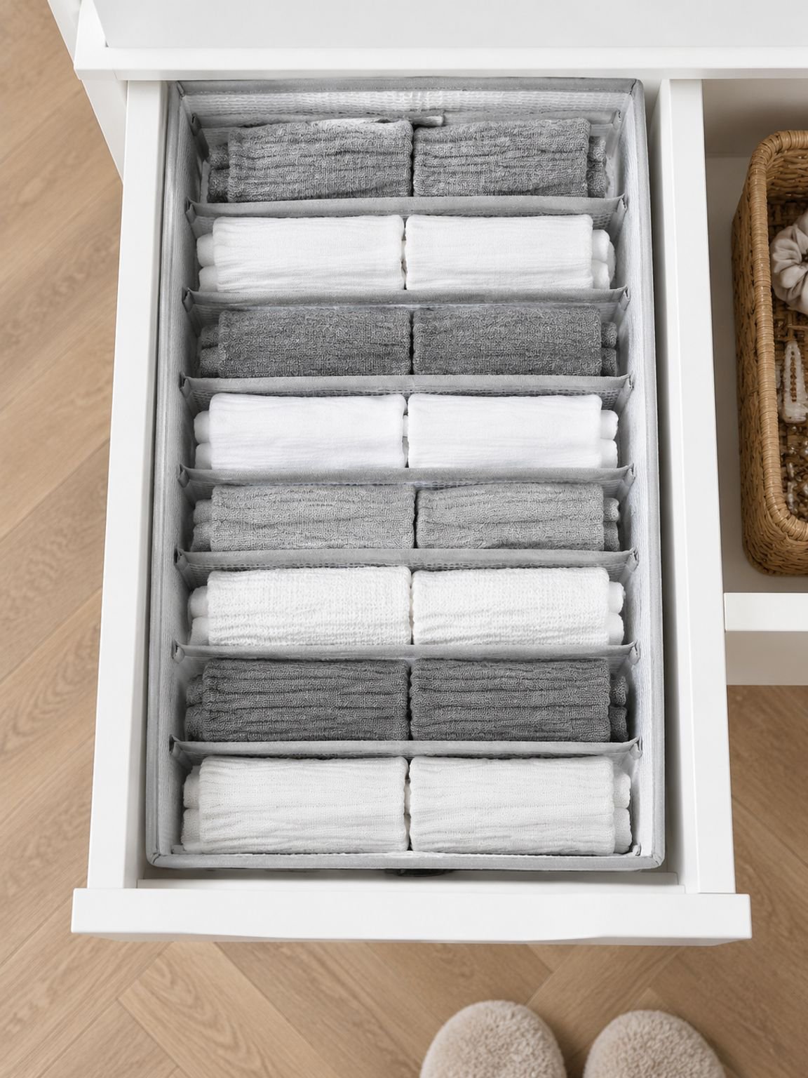 Versatile organizer box for wardrobes, drawers, and closets