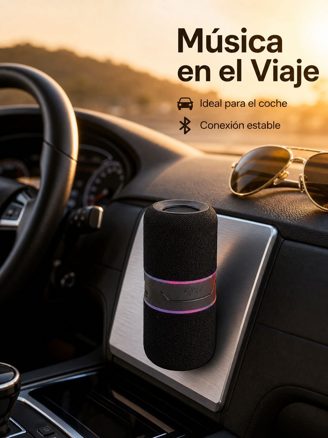 Mini altavoz Bluetooth magnético de escritorio con subwoofer, ideal para casa y coche