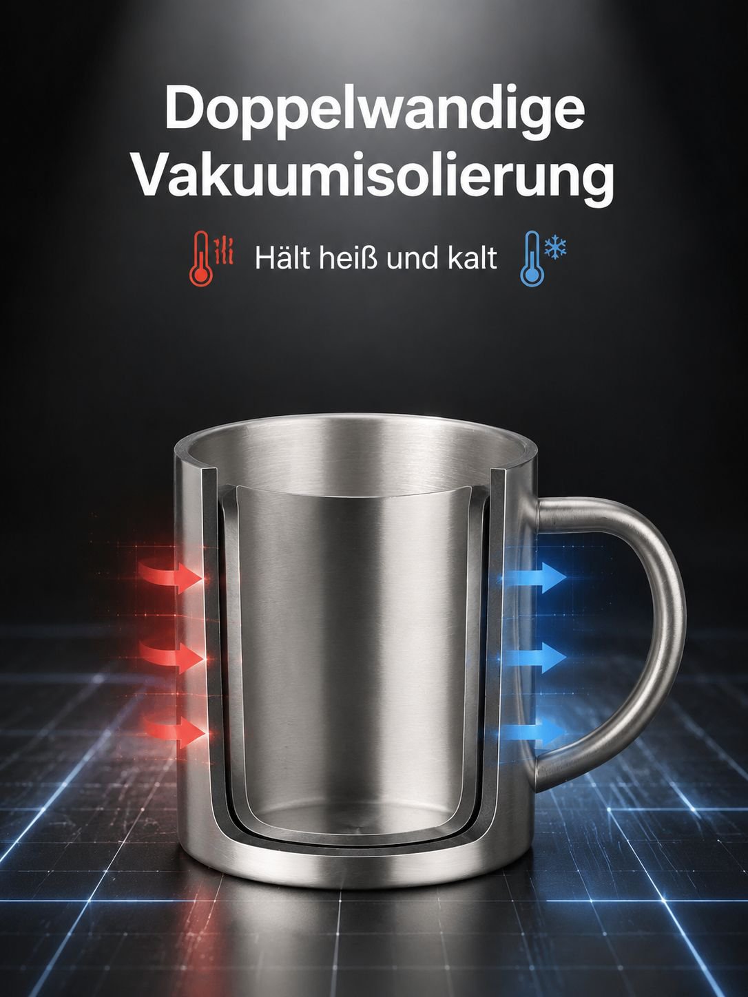 Hochwertiger Thermobecher aus 304 Edelstahl