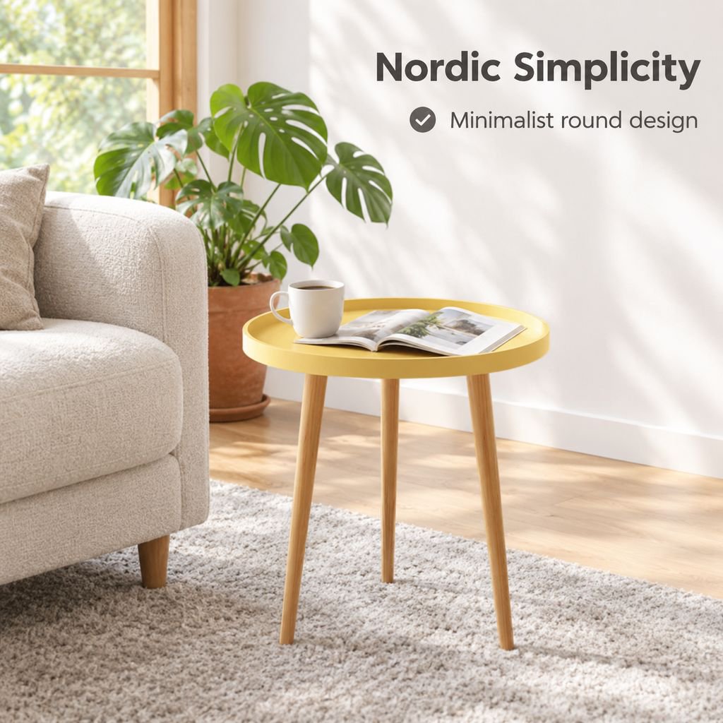 Minimalist Nordic Round Sofa Side Coffee Table