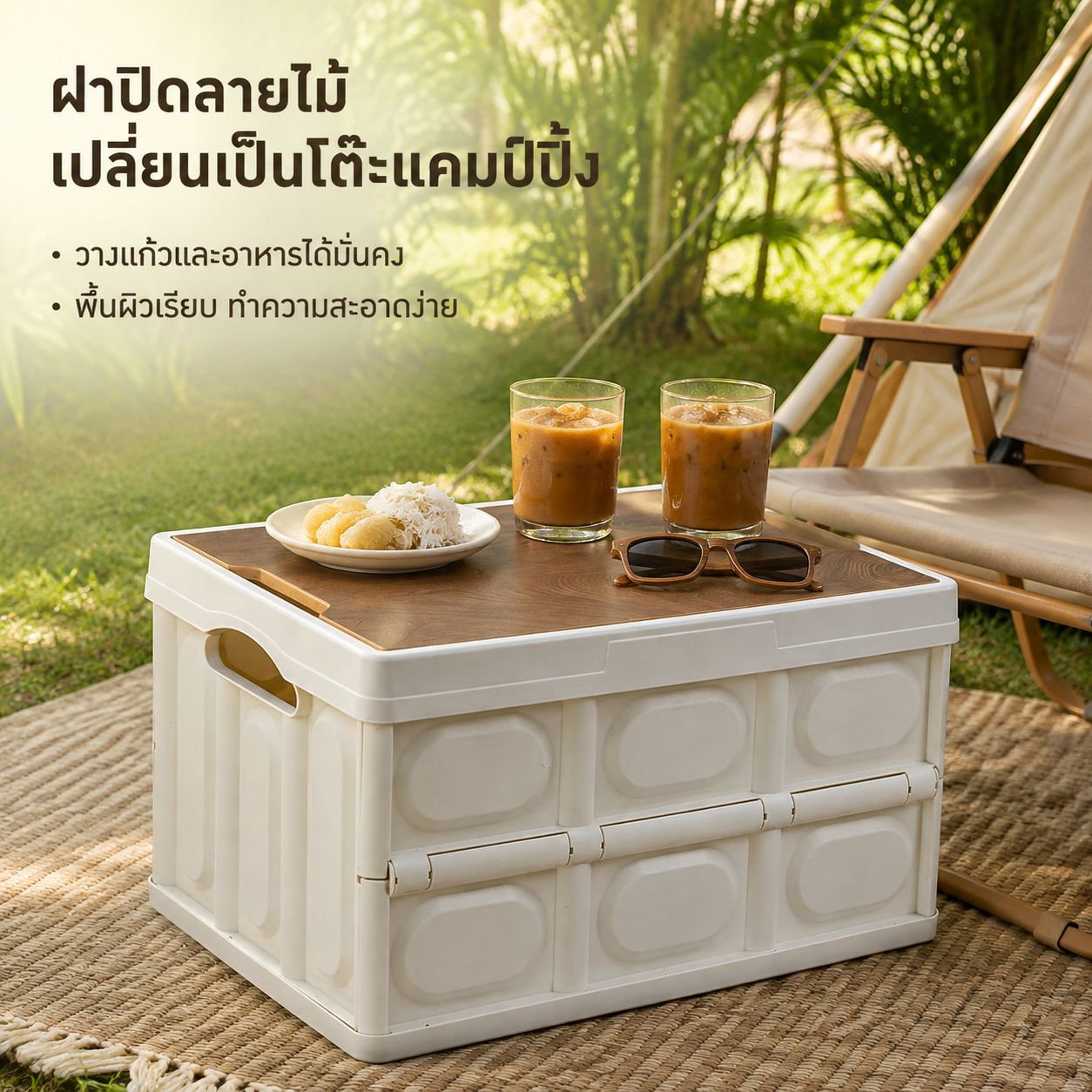 กล่องเก็บของพับได้สำหรับตั้งแคมป์กลางแจ้ง