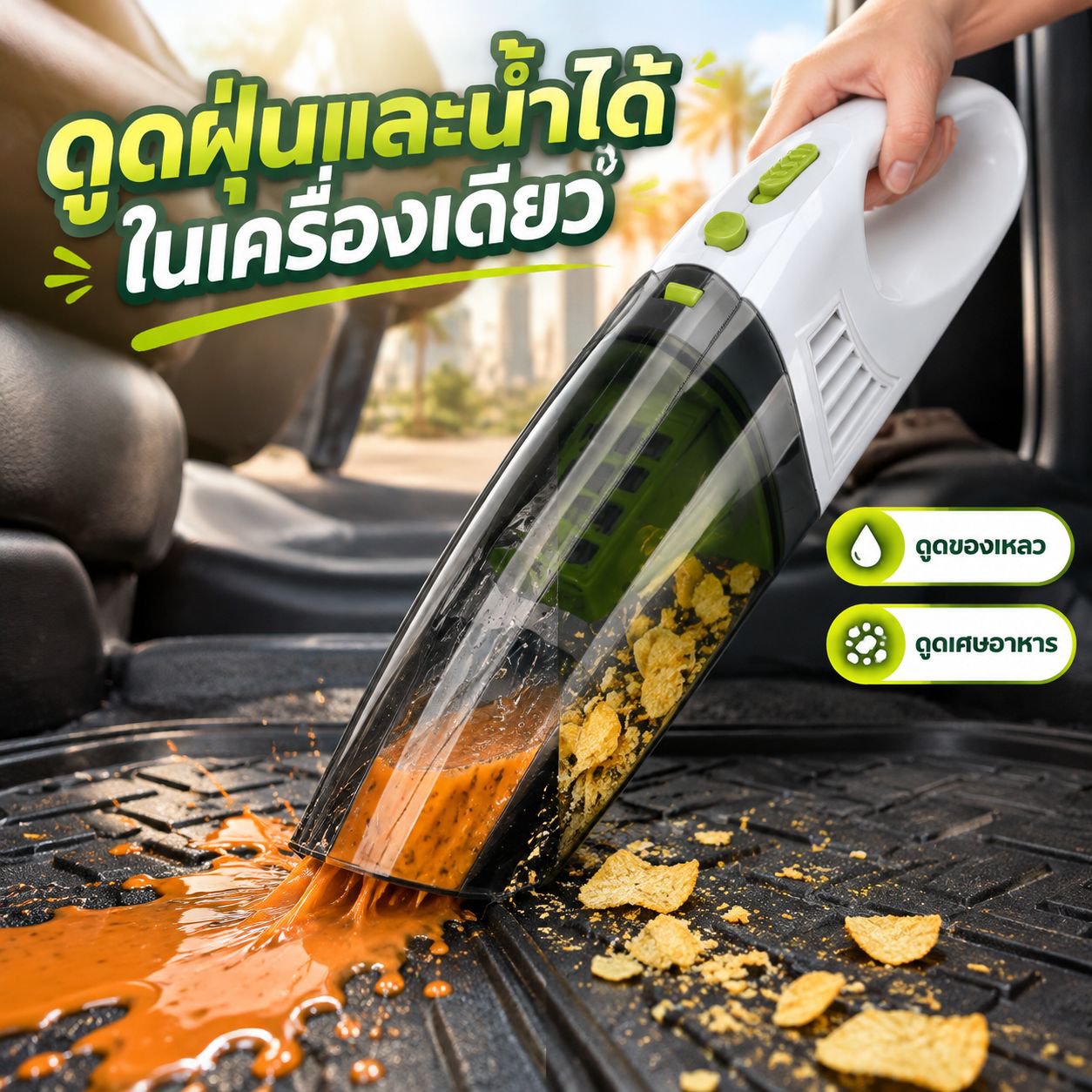 เครื่องดูดฝุ่นในรถยนต์อเนกประสงค์แบบไร้สายชาร์จได้