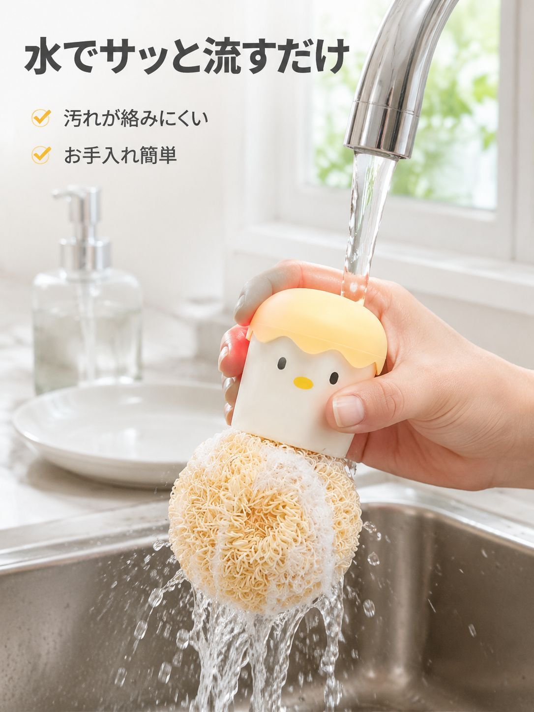 頑固な汚れを落とすステンレスたわし