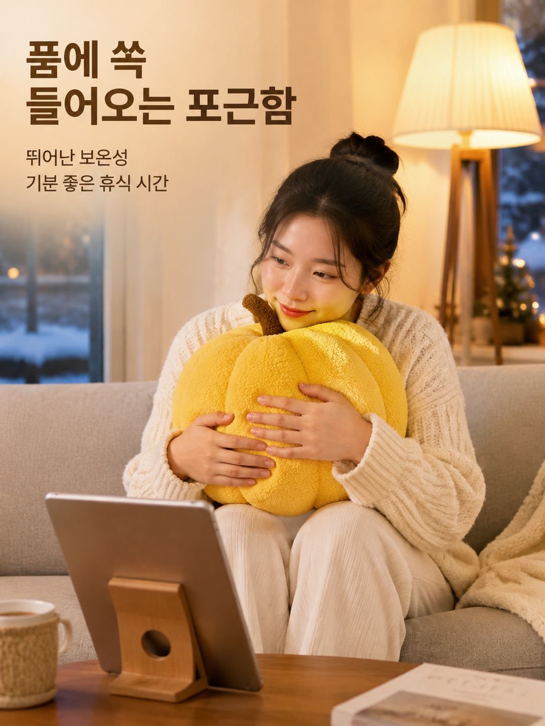부드럽고 푸석푸석한 호박 귀여운 쿠션