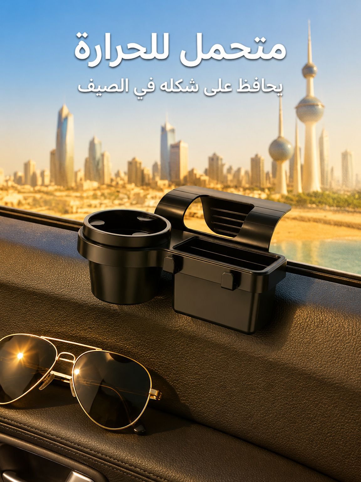 حامل أكواب السيارة متعدد الوظائف