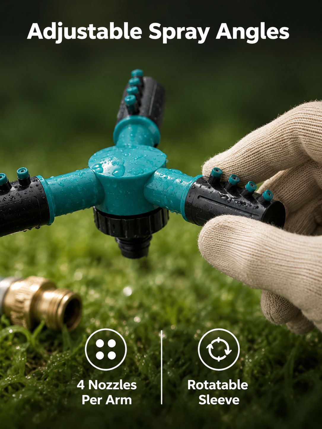 360° Rotating Triple-Head Garden Water Sprinkler