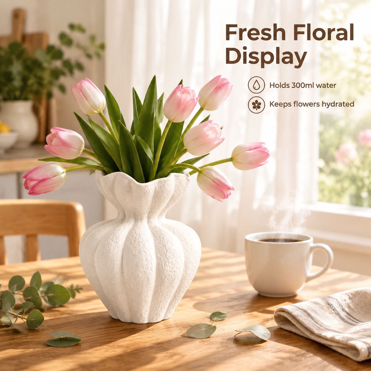 French Wabi-Sabi White Vase