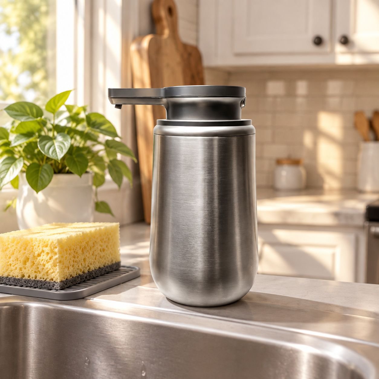 Smart Sensor Stainless Steel Soap Dispenser Electric Home Kitchen Hand Washer