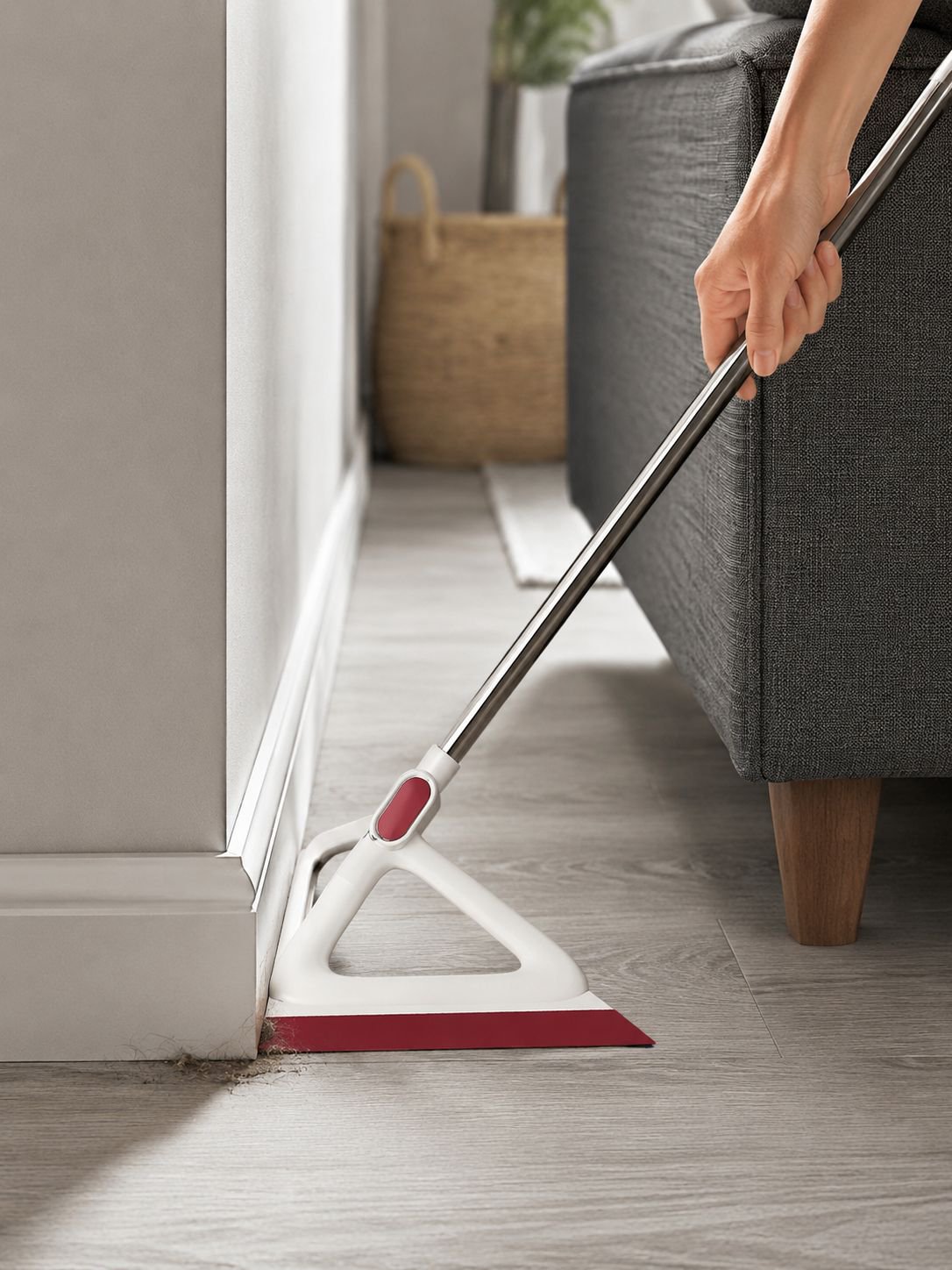 Durable floor scraper broom for all surfaces