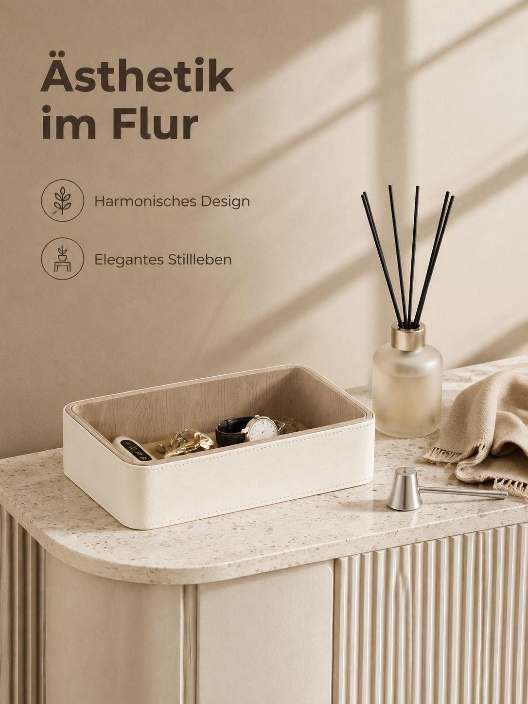 Elegante Ablageschale in Cremeweiß