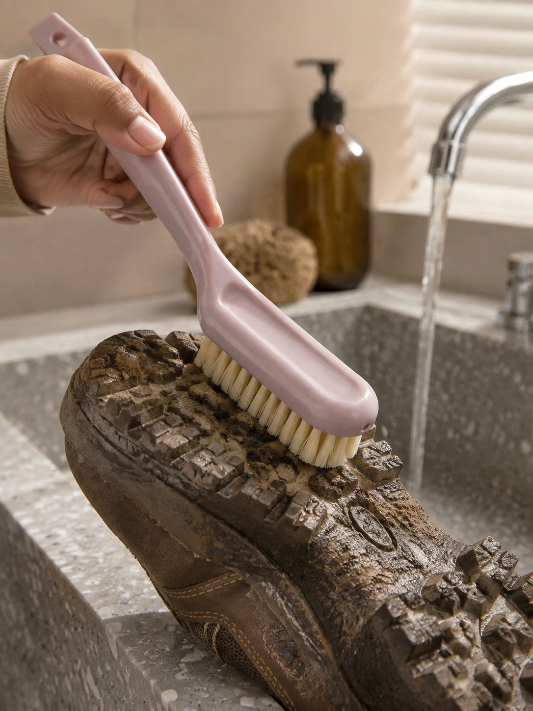 Soft long handle household cleaning brush
