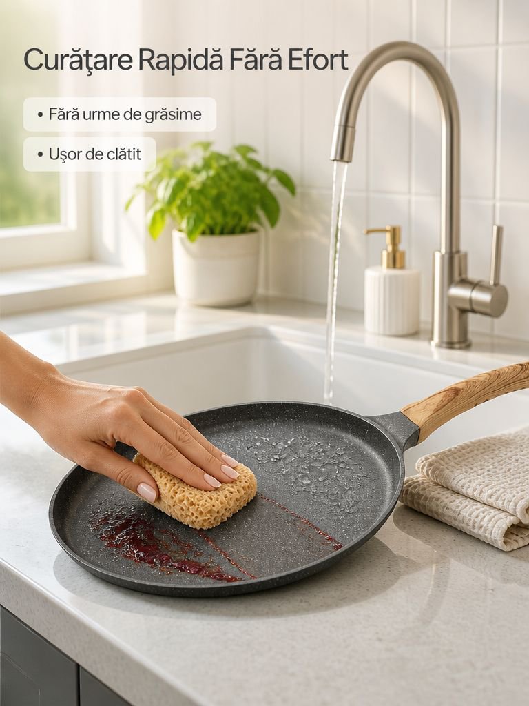 Tigaie plată pentru coacerea foilor de clătite în straturi