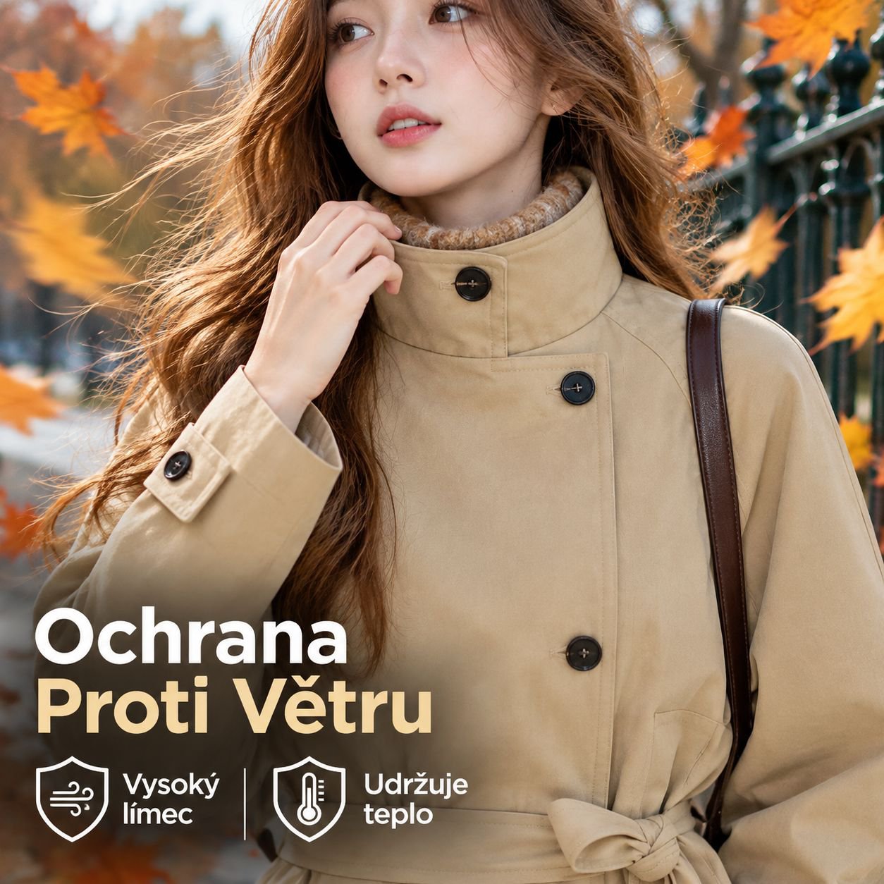 Podzimní trendy korejský minimalistický dámský trenčkot novinka