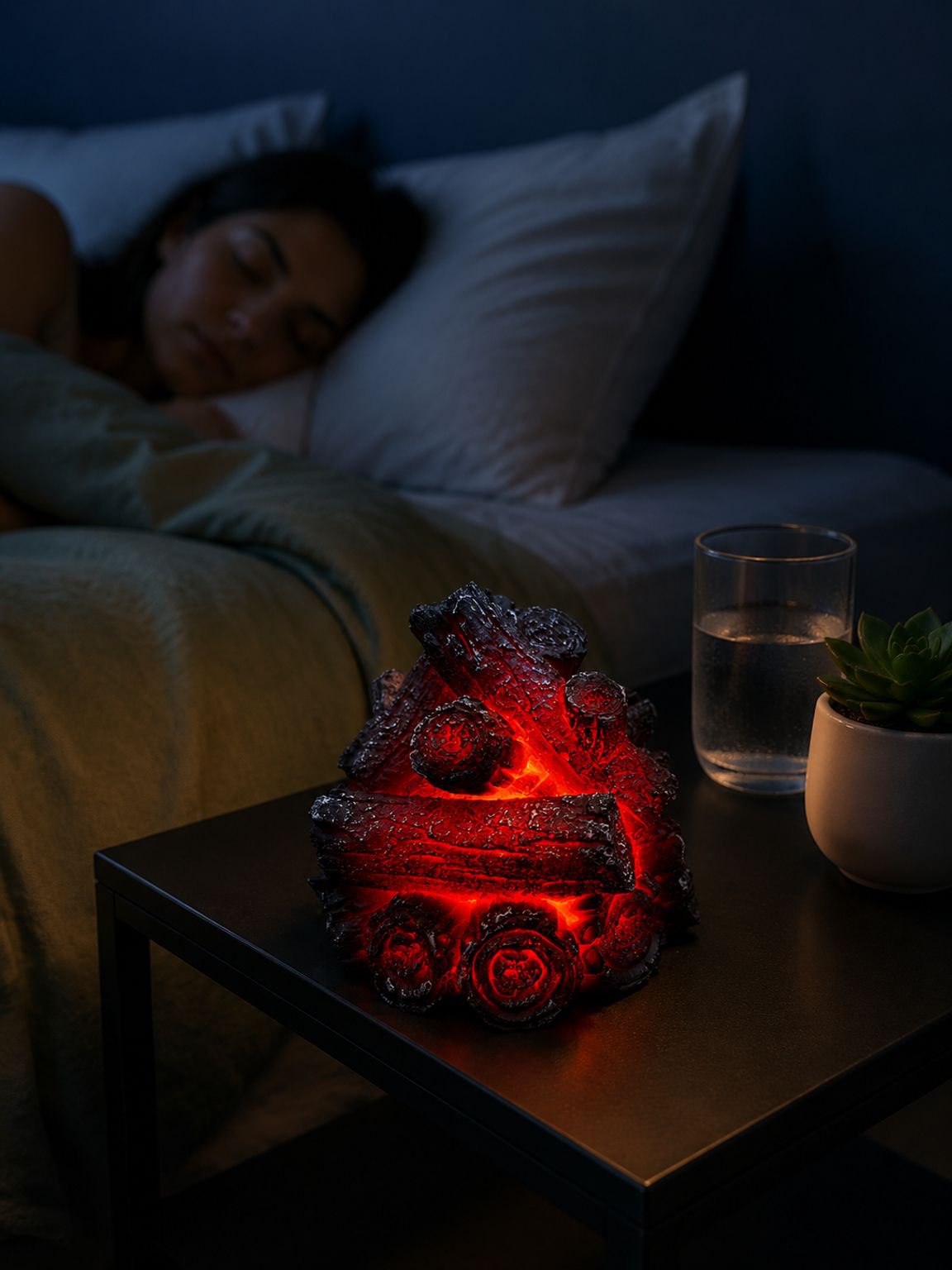 Modern decorative flame light for relaxing indoor spaces