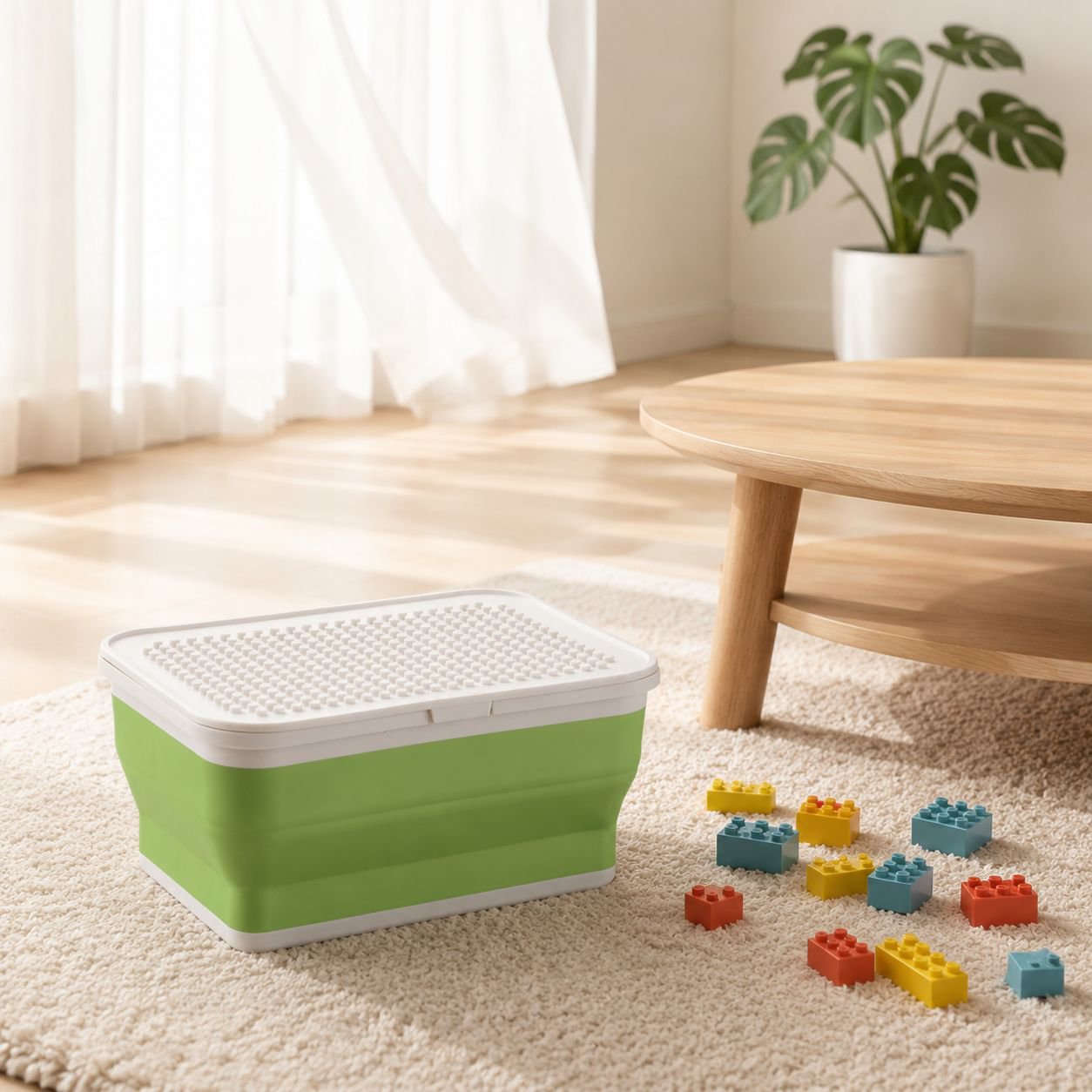Children's Silicone Block Storage Organizer Toy Sorting Box