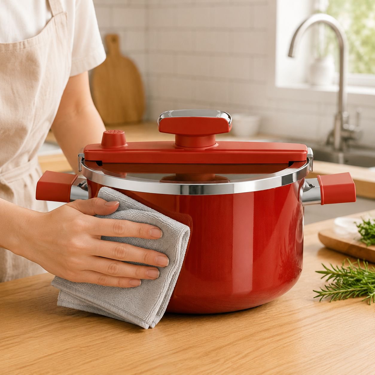 Titanium Enamel Micro Pressure Cooker