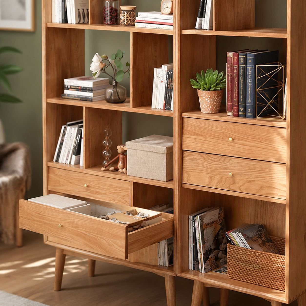 Modern Solid Wood Storage Cabinet Kitchen Shelf (Vietnam Made, Fast Delivery)