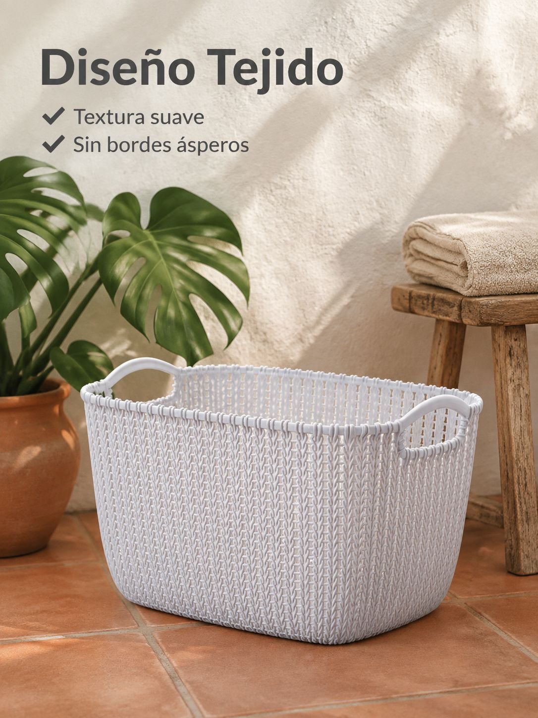 Cesto de ropa multifuncional para baño