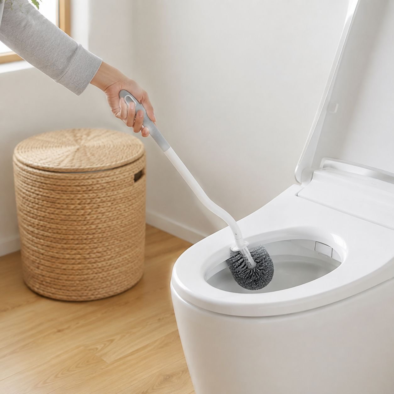トイレブラシ魔法 日本式ロングハンドル 隅々掃除用ブラシ
