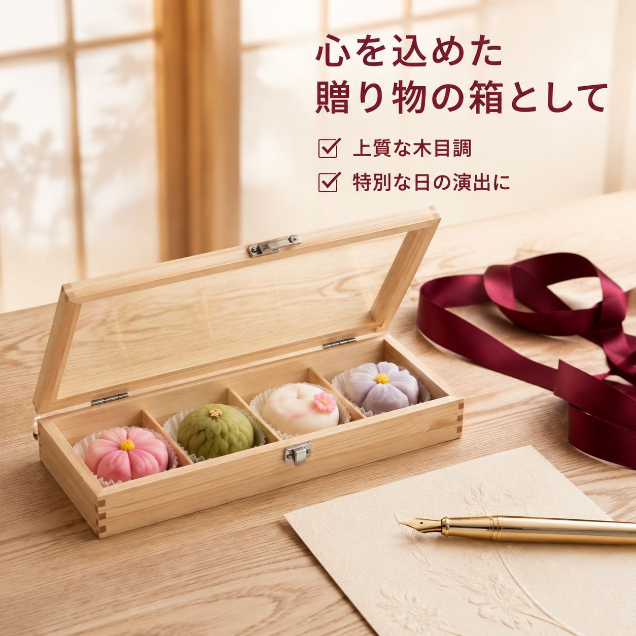 透明長方形木箱お土産箱木製収納ケース展示アクセサリーケースお土産箱木箱展示ケース