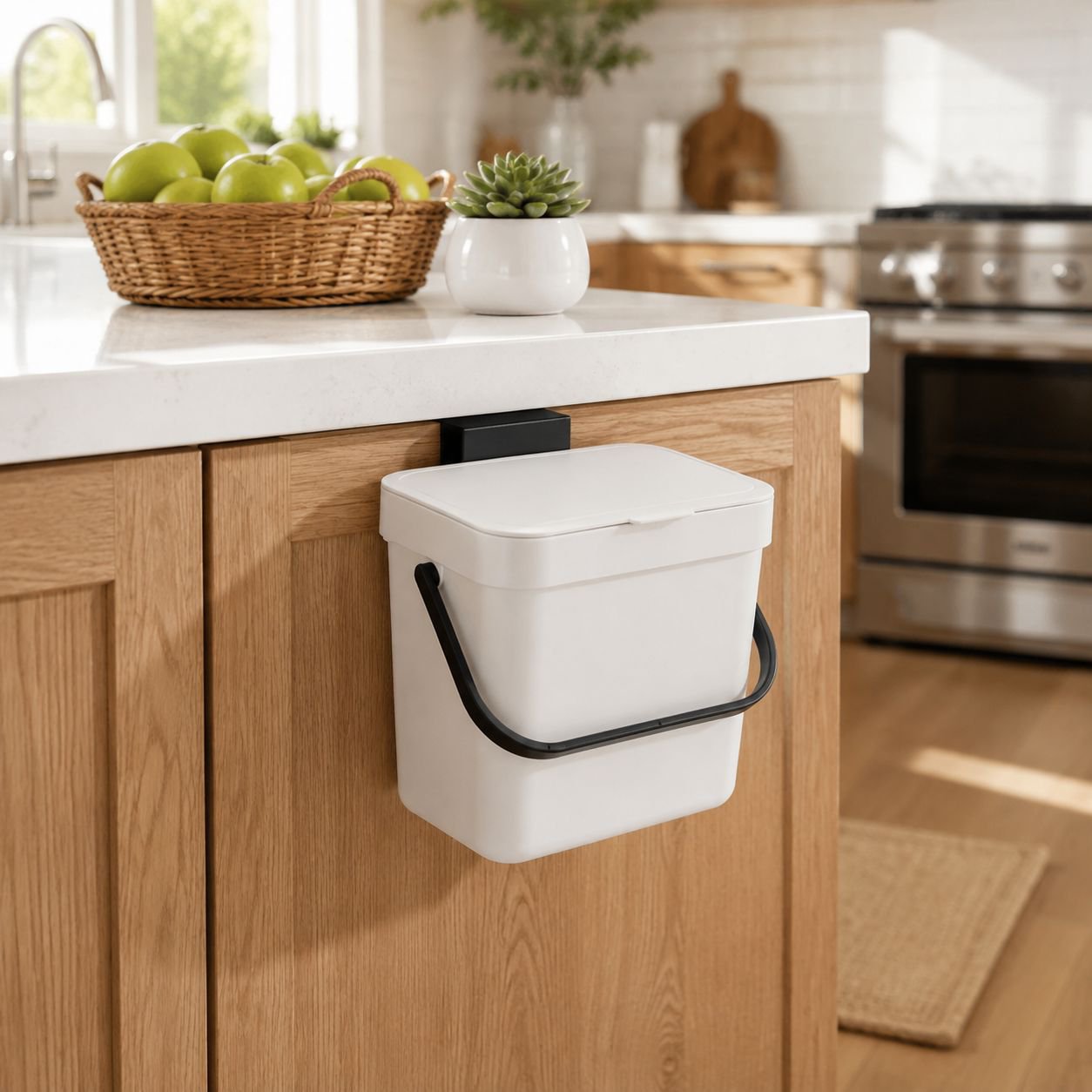 Cubo de basura montable en pared para cocina y baño
