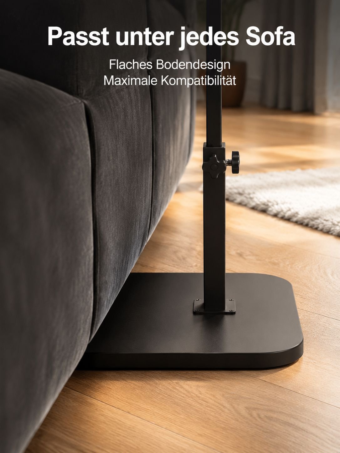 Flexibler Beistelltisch neben einem Sofa