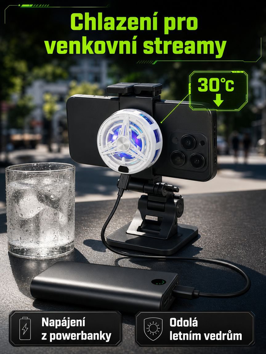 Magnetický chladicí ventilátor na mobilní telefon