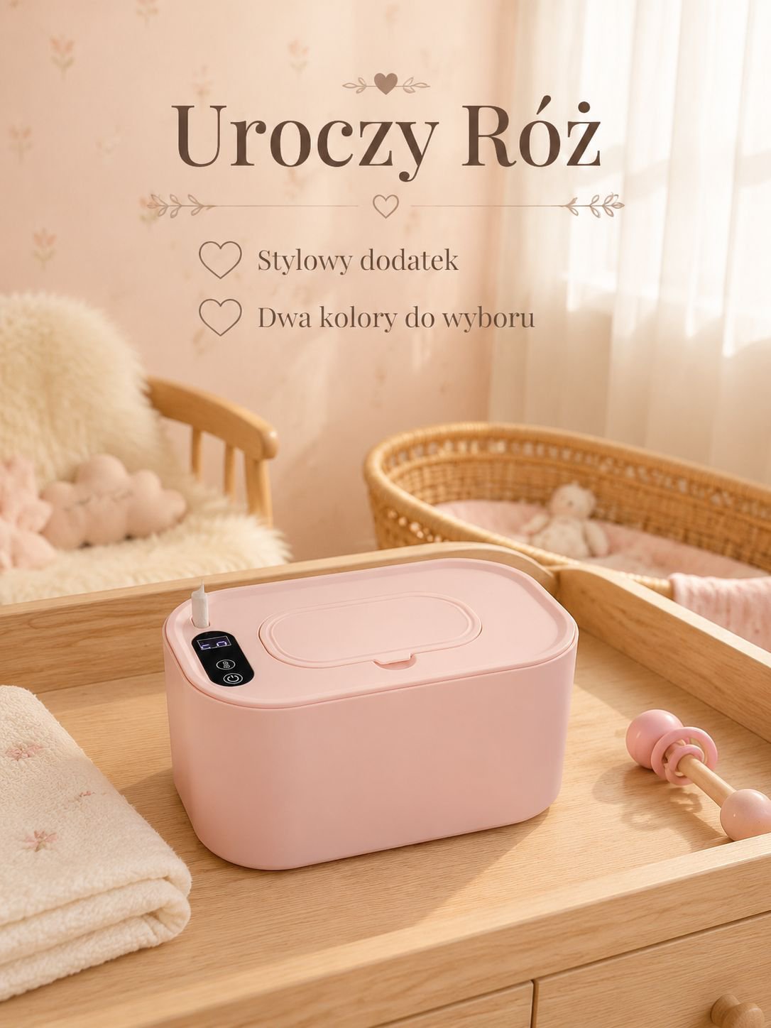 Podgrzewacz do chusteczek nawilżanych Pudełko do pielęgnacji dziecka podgrzewacz nawilżający o stałe
