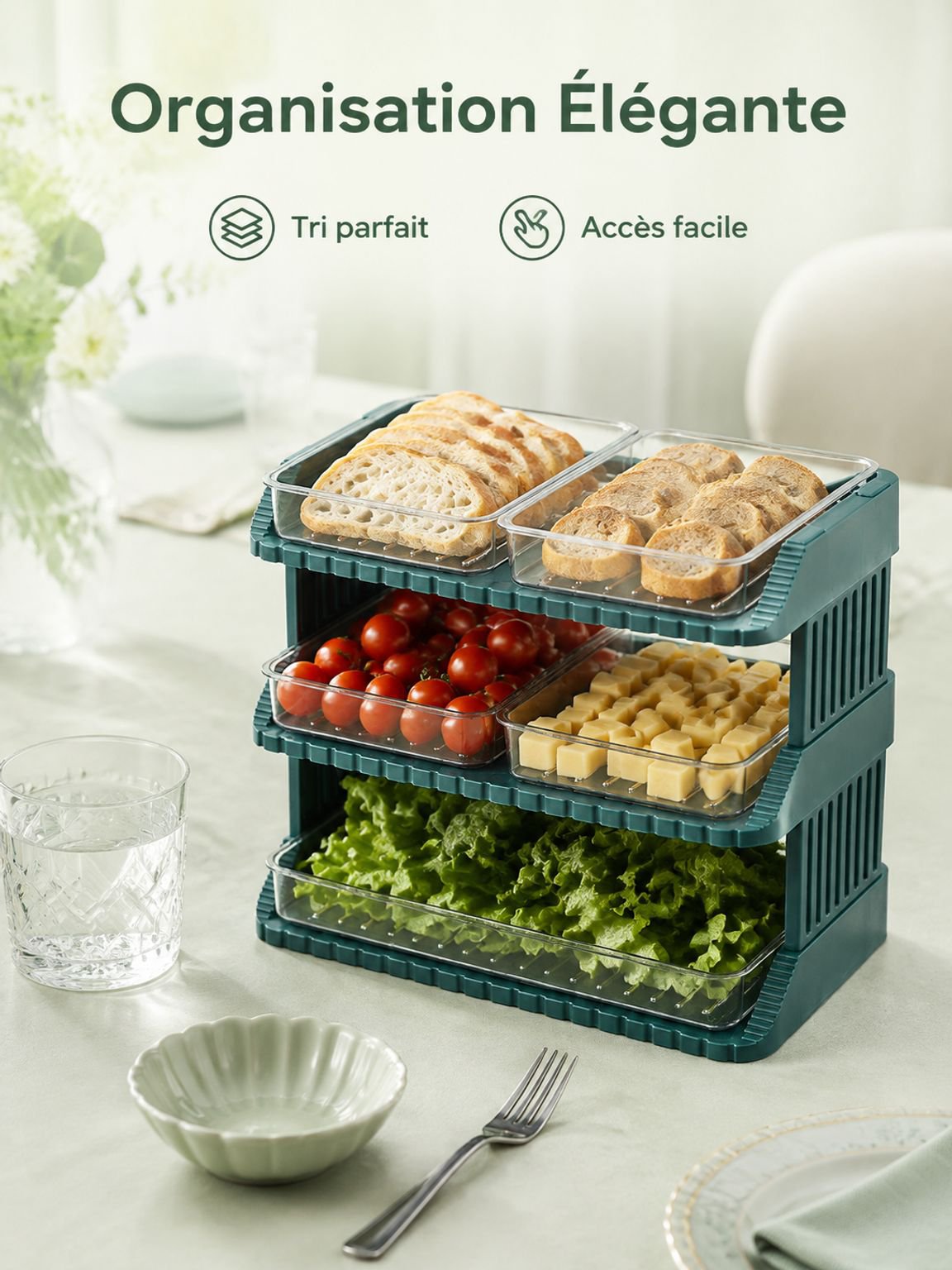 Étagère à plateaux superposés, plateau de préparation pour fondue pour cuisine