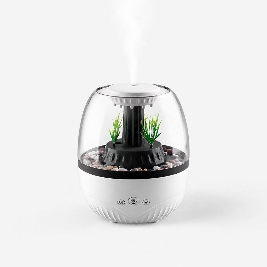 Home Silent Fish Tank Aroma Diffuser, Seven-Color Ambient Light Timed Humidifier