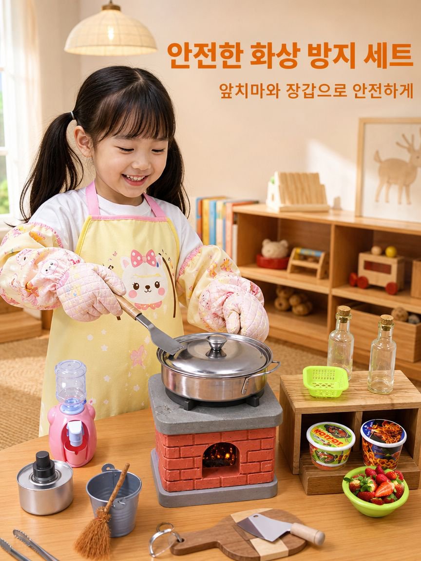 어린이 원목 주방 놀이 세트