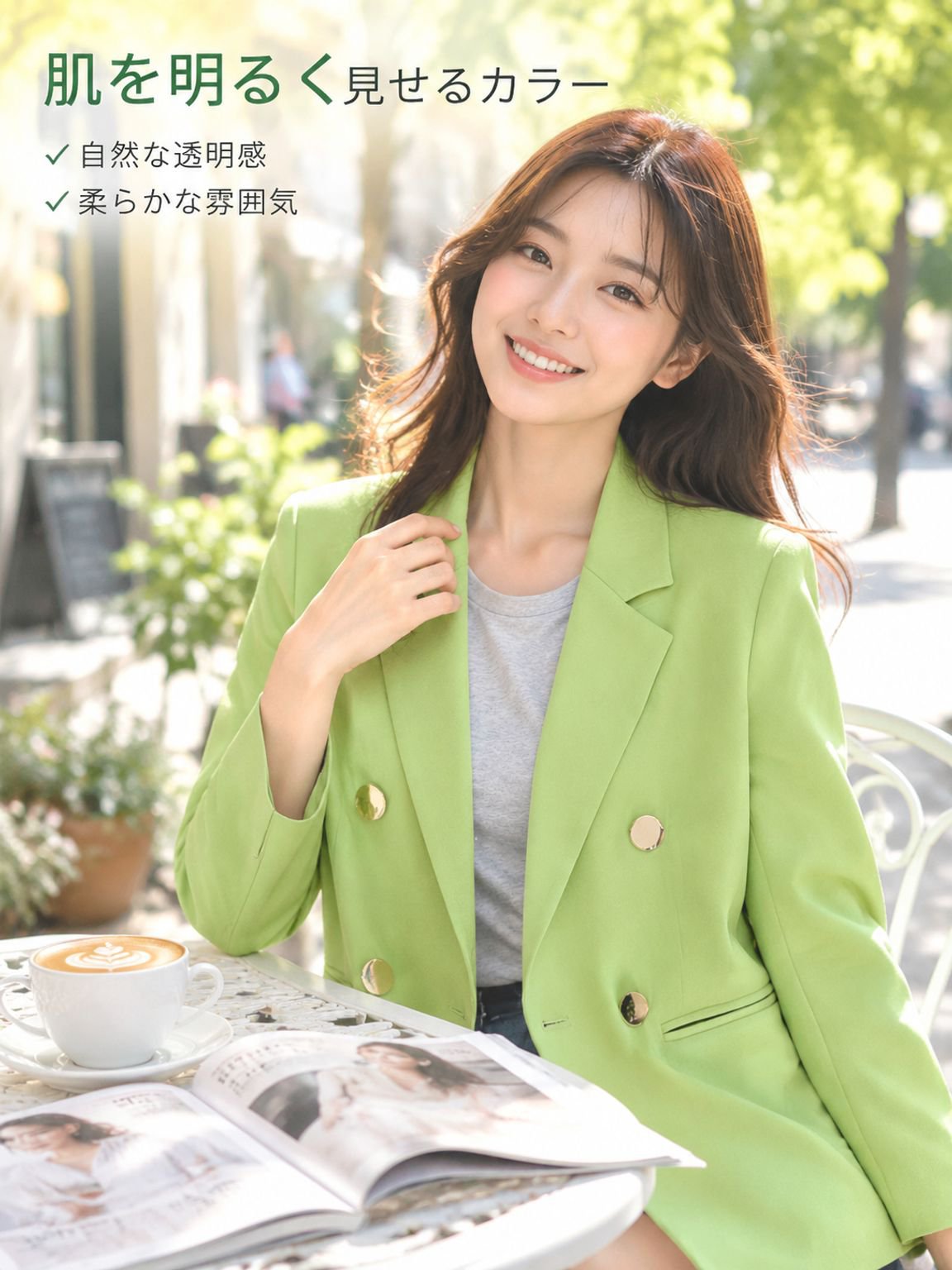 女性用長袖ブレザー 